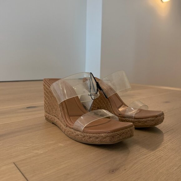 NWT Zara Clear Strap Platform Espadrilles Sandals Sz 8 - Picture 2 of 6